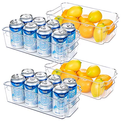 HOOJO Refrigerator Organizer Bins - 4pcs Clear Plastic Bins For Fri...