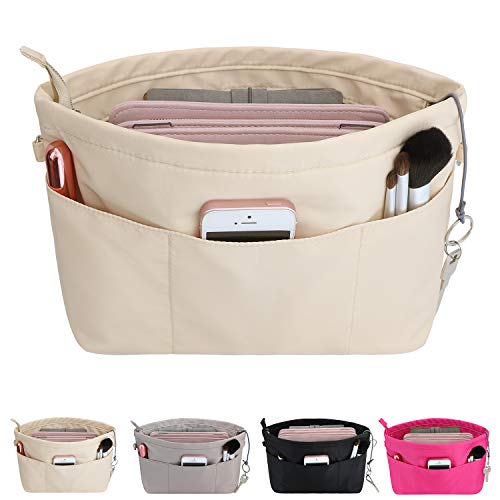 HyFanStr Purse Organizer Insert with Zipped Top for Tote Bag, Handb...