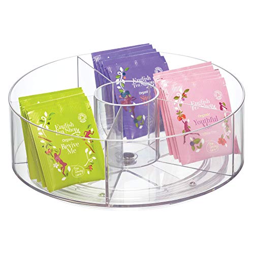 iDesign Cabinet Binz Divided Rotating Turntable Tea Packet Organize...