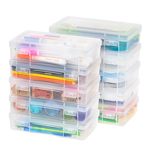 IRIS USA 10Pack Medium Plastic Storage Containers with Latching Lid...
