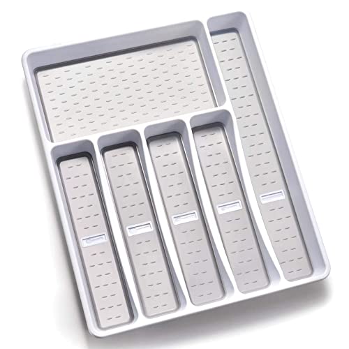 Joequality Silverware Organizer with Icons，Plastic Cutlery silver...