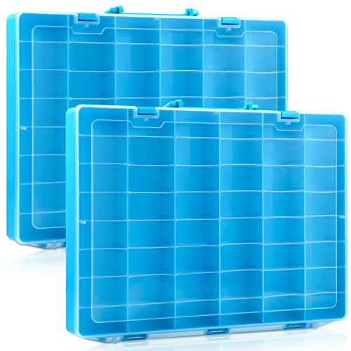 Juexica 2 Pack 48 Grids Clear Plastic Organizer Box with Removable ...