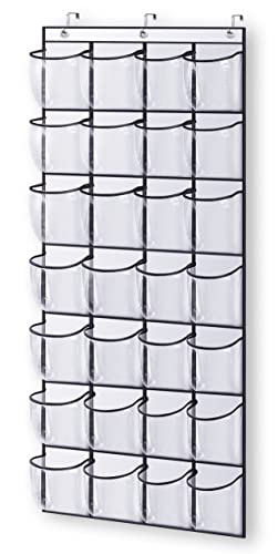 KEETDY 28 Large Clear Over The Door Shoe Rack with Crystal Pockets ...