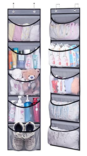 KEETDY Over the Door Organizer Storage for Closet with 5 Pockets Or...