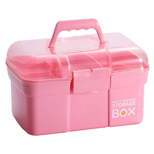 Kinsorcai 11   Plastic Storage Box with Removable Tray, Multipurpos...