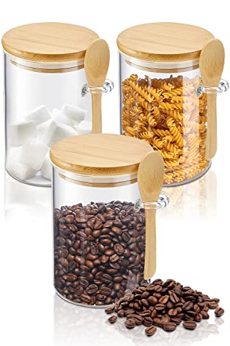 KOIKEY Coffee Sugar Container Salts Jars - 15oz Glass Airtight Cani...