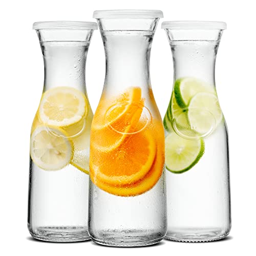 Kook Glass Carafe Pitchers, Beverage Dispensers, Clear Jugs For Mim...