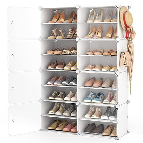 LANTEFUL Shoe Rack Organizer Shoe Storage Cabinet 8 Tiers 32 Pair P...