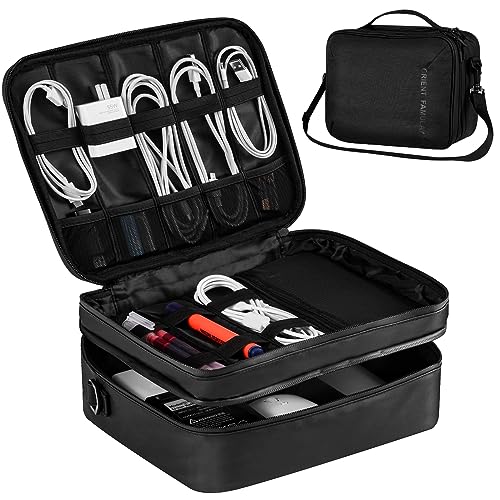 Large Electronic Organizer Travel Case, Cable Organizer Bag with Sh...
