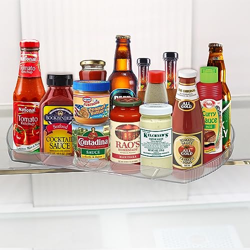 Lazy Susan Turntable Organizer for Refrigerator - 16.5 Inches Clear...