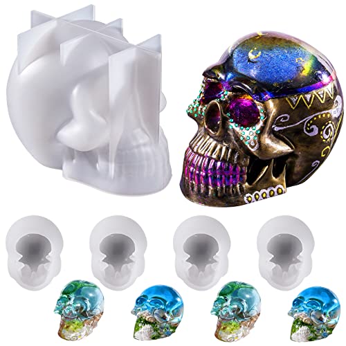 LET S RESIN Resin Molds Silicone, 1 Pc Large Silicone Skull Epoxy M...