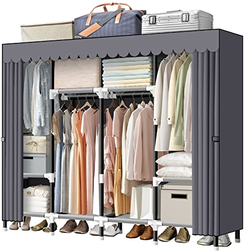 LOKEME Portable Closet, 67 Inch Wardrobe Closet for Hanging Clothes...