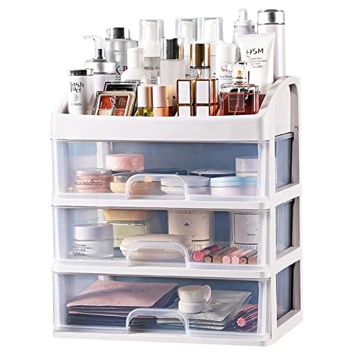 Makeup Organizer for Vanity, Skincare Organizers with 3 Drawers, Co...