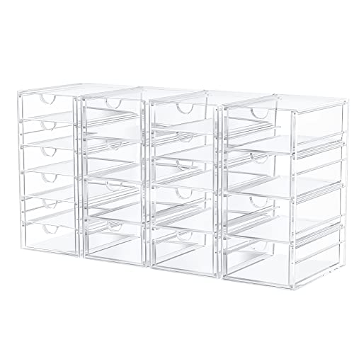 Makeup Organizer with 19 Drawers, 4 Pack Desk Organizers and Access...