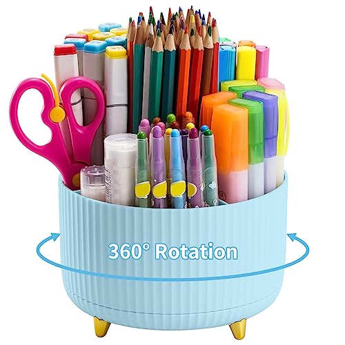 Marbrasse Desk Organizer, 360-Degree Rotating Pen Holder for Desk, ...