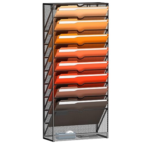 Marbrasse Wall File Organizer, Hanging Wall File Holder for Papers,...