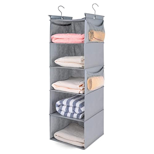 MAX Houser 5 Shelf Hanging Closet Organizer,Space Saver, Closet Han...