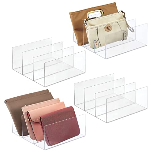 mDesign Plastic Purse Handbag Organizer - Closet Divided Storage fo...