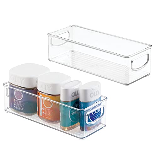 mDesign Small Plastic Bathroom Storage Container Bins with Handles ...