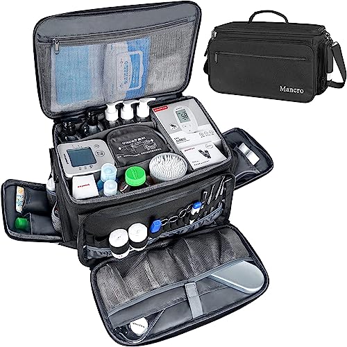 Medical Bag, Medical Equipment Bag Empty with Adjustable Divider, N...