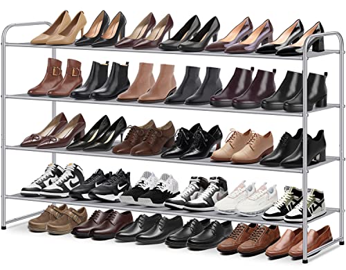 MISSLO 4 Tier Long Shoe Organizer for Closet Shoe Rack for Bedroom ...