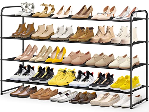MISSLO 4 Tier Long Shoe Organizer for Closet Shoe Rack for Bedroom ...