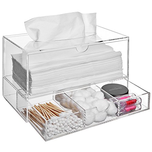 Modern Clear Acrylic Cosmetic Organizer with Pull Out Makeup Storag...