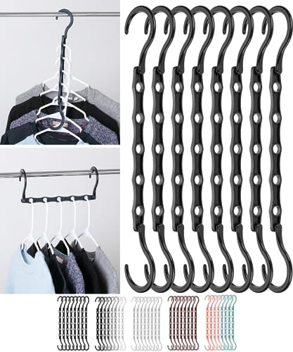Mr. Pen- Space Saving Hangers, Black, 8 Pack, Closet Hanger Organiz...