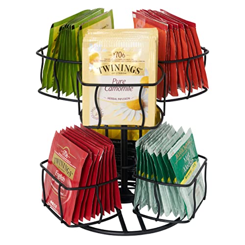 NHZ Tea Bag Storage and Organizer, Tea Bag Holder Black Powder Coat...