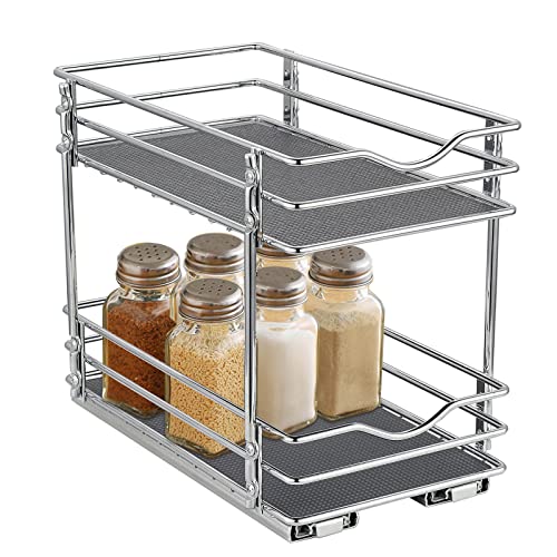 OCG 2 Tier Pull Out Spice Rack Organizer（8.3  W x 10.4  D） for ...
