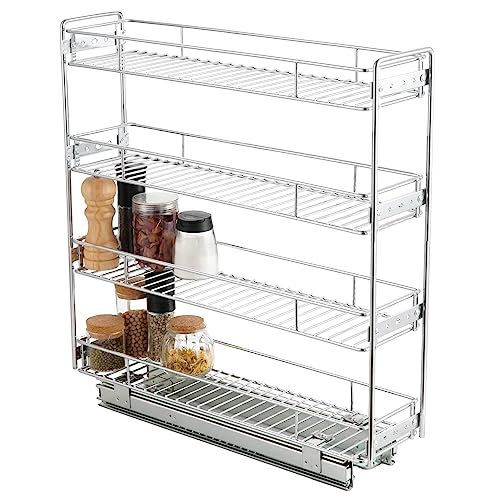 OCG 4-Tier Pull Out Kitchen Cabinet Spice Rack Holder Shelves (8  W...