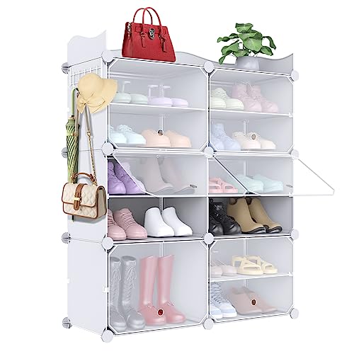 OneLeaf 6-Tier Shoe Rack Storage Cabinet with Door, Shoe Rack Organ...