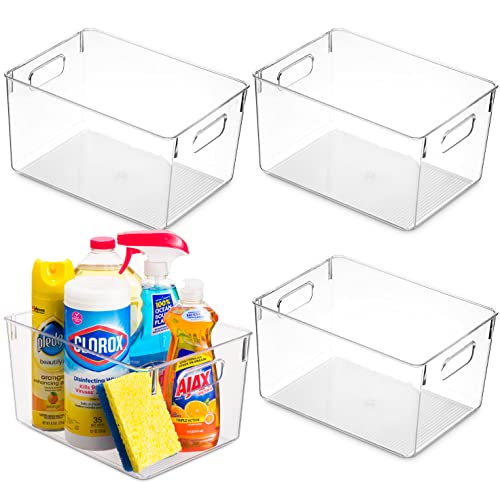 Pack Of 4 Plastic Kitchen Organization Pantry Storage Bins - Fridge...