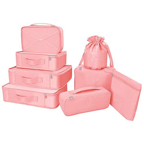Packing Cubes 8 Sets Travel Luggage Organizers Include Waterproof S...