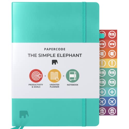 PAPERCODE Simple Elephant Daily Planner 2023 - Undated Weekly and M...