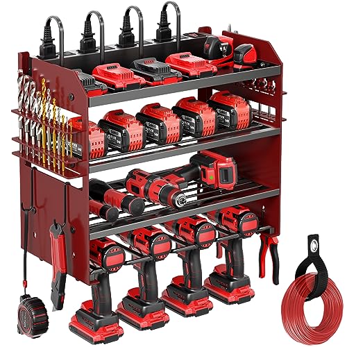 POKIPO Power Tool Organizer Wall Mount with Charging Station, Heavy...
