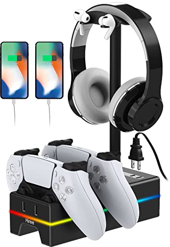 PS5 Controller Charger, Hiree RGB PS5 Controller Charging Station w...