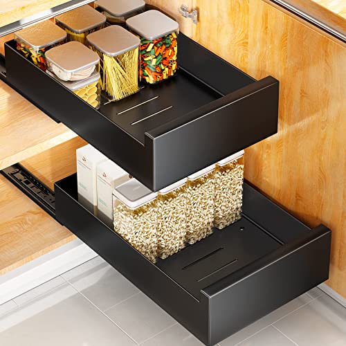Pull Out Cabinet Organizer Fixed With Adhesive Nano Film,Heavy Duty...
