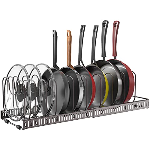 Puricon Expandable Pot and Pan Organizer for Cabinet with 10 Divide...
