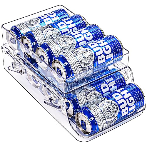 Puricon Large Foldable Soda Can Organizer, Auto-Rolling Drink Dispe...