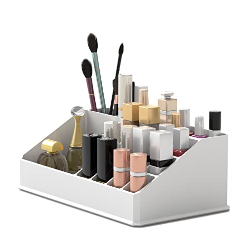 READAEER Makeup Organizer 16-Compartment Holder for Lipsticks, Brus...