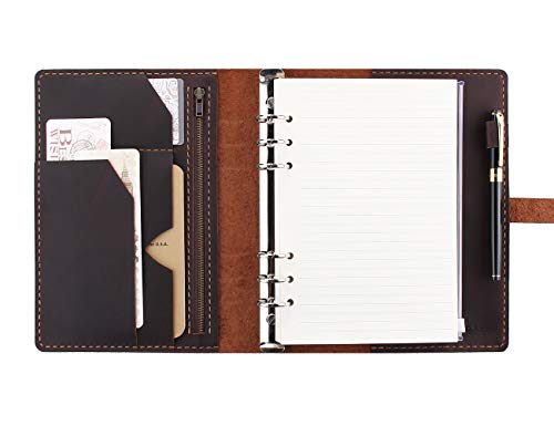 Refillable Leather Journal Writing Notebook, A5 Leather Travel Jour...
