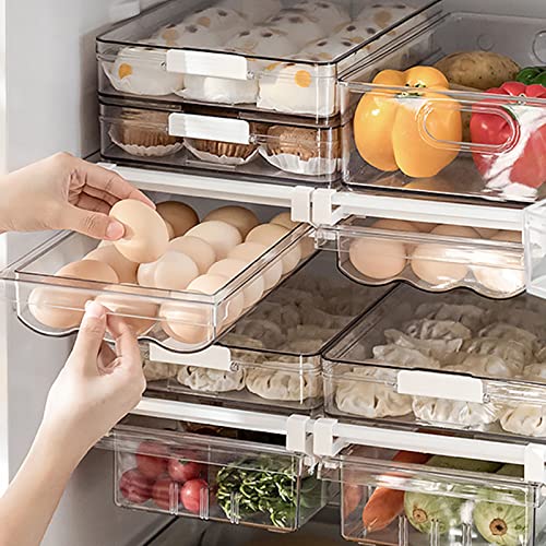 Refrigerator Organizer Bins - Large Capacity Egg Holder Tray for Re...