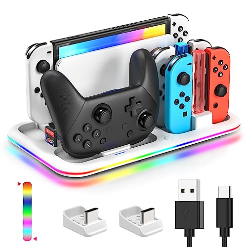 RGB Switch Controller Charger for Nintendo Switch & OLED Model with...