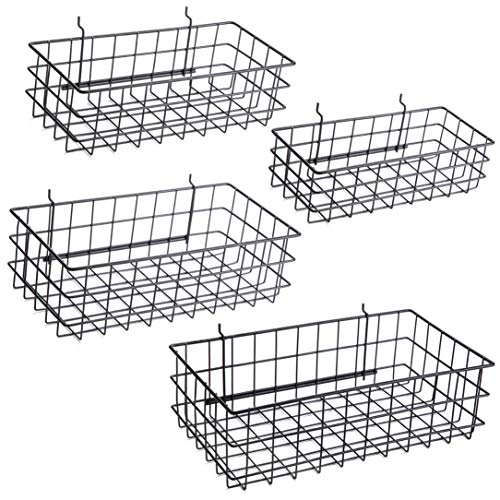 Right Arrange – Pegboard Baskets, Set of 4 Black - Hooks to Any P...