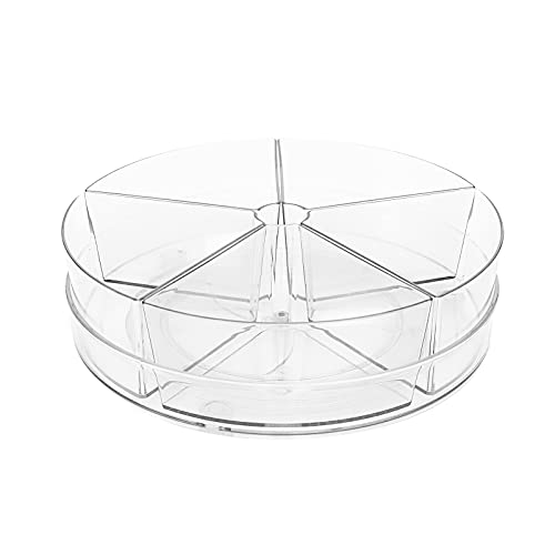 Roninkier Clear Lazy-Susan Organizer with 5-Removable-Bins - 11 Inc...