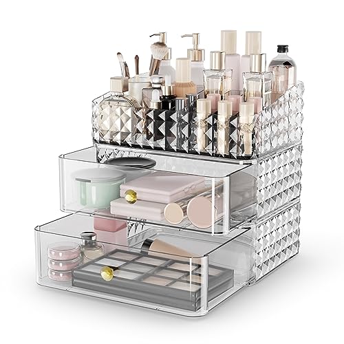 Rosoenvi Makeup Organizer for Vanity, Stackable Cosmetics Organizer...