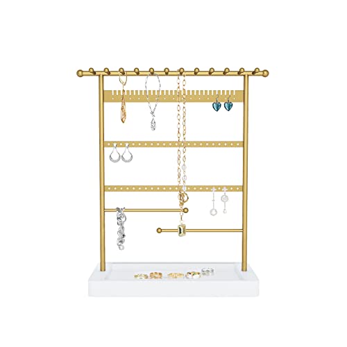 SANY DAYO HOME 6-Tier Jewelry Organizer Necklace Holder Stand, Gold...