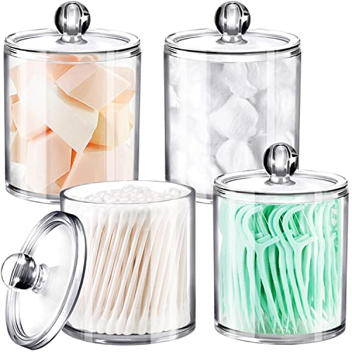 SheeChung 4 Pack Plastic Acrylic Bathroom Vanity Countertop Caniste...