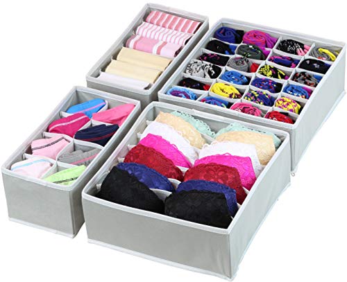 Simple Houseware Closet Underwear Organizer Drawer Divider 4 Set, G...